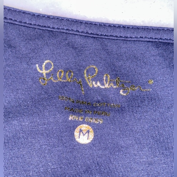 Lilly Pulitzer Blaire V Neck Navy A-Line Dress Size Medium - Picture 3 of 4